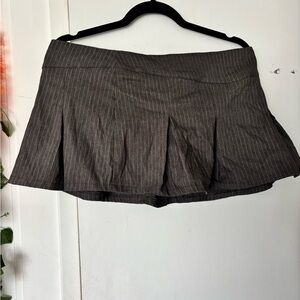 Fashion Nova Charcoal Pinstripe Mini Skirt